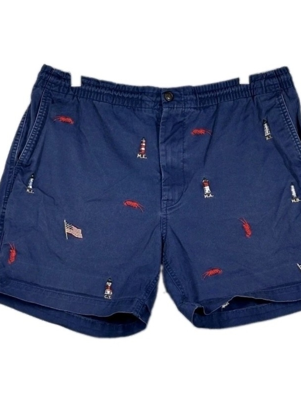 Polo Ralph Lauren Shorts Men's XL Bedford Chino Classic Fit All Over Print flags